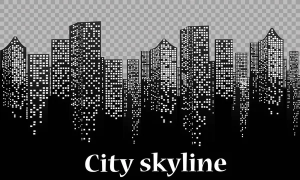 Silhouette City Flat Style Modern Urban Landscape Vector Illustration City — Stock Vector