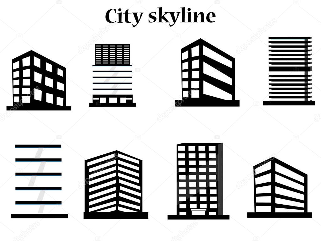 The silhouette of the city in a flat style. Modern urban landscape.vector illustration