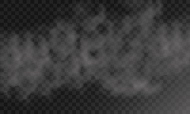 Bulut beyaz veya siyah arka plan üzerine izole duman