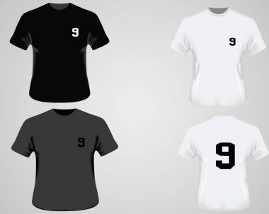 Bir futbol formaları veya futbol Dünya Kupası kavramında ayarlar. Bir futbol önden ve arkadan görünüm Şekil 9 şeklinde. Vektör çizim.