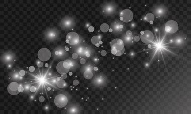 Parlama ışık efekti. Vektör çizim. Noel flash kavramı. Soyut parlama ışık ışınlarının vektör çizim. Bir dizi yıldız, ışık ve parlaklık, ışınları ve parlaklık. Vektör parlayan ışık efekti kümesi patlamaları parıldıyor ile yıldız.