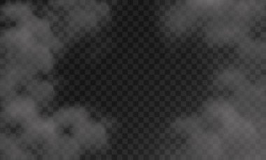 Bulut beyaz veya siyah arka plan üzerine izole duman