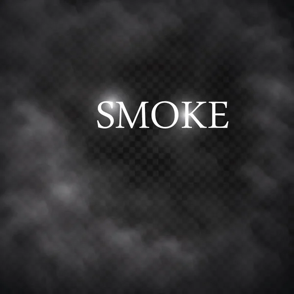 White Cloud Nebo Kouř Samostatný Černém Pozadí — Stockový vektor