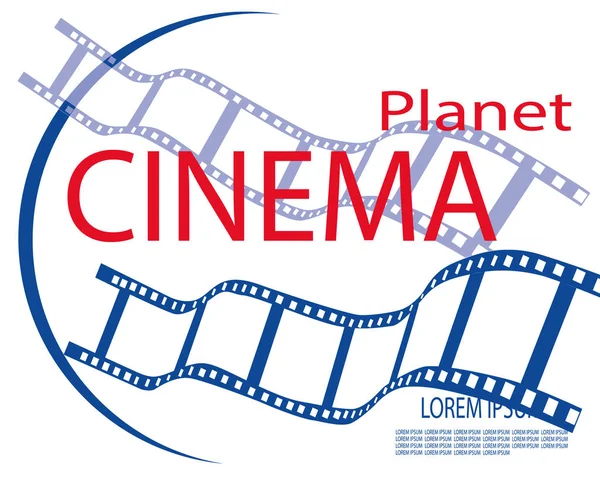 Cinéma Ligne Fond Avec Bobine Film Clapper Board Flyer Vectoriel — Image vectorielle