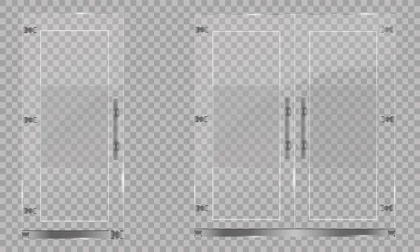 Puerta Cristal Aislada Sobre Fondo Transparente Ilustración Vectorial — Archivo Imágenes Vectoriales