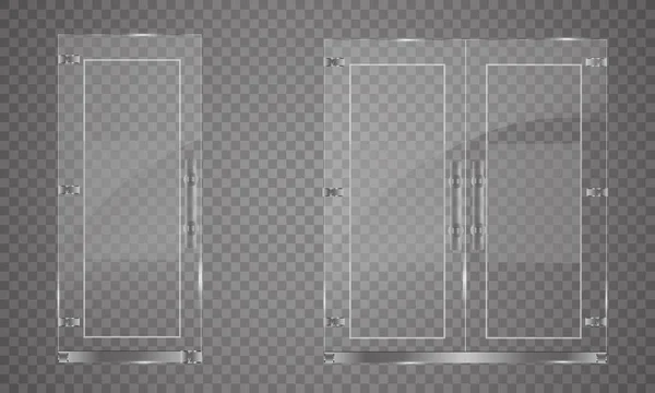 Glasdörr Isolerad Transparent Bakgrund Vektorillustration — Stock vektor