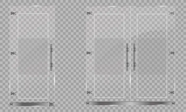 Glastür Isoliert Auf Transparentem Hintergrund Vektorillustration — Stockvektor