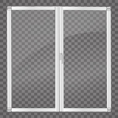 Cam kapı üzerinde şeffaf arka plan izole. Vektör çizim