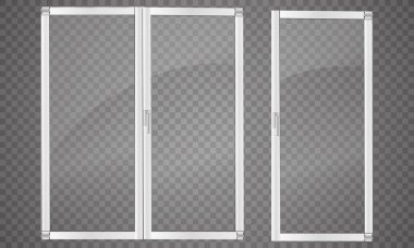 Cam kapı üzerinde şeffaf arka plan izole. Vektör çizim