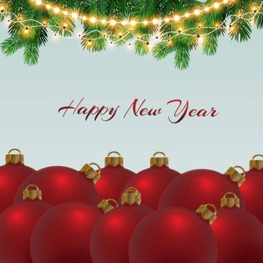 Parlak Noel izole gerçekçi tasarım öğeleri ışıklar. Çelenk, Noel süslemeleri ışık efektleri.