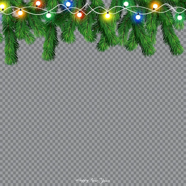 发光的圣诞灯孤立现实设计元素 圣诞装饰灯效果 — 图库矢量图片