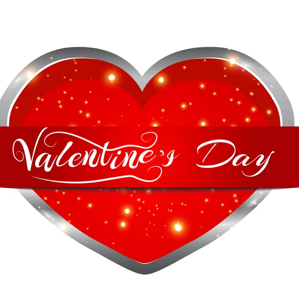 Feliz Día San Valentín Actitud Amorosa Letras Tarjeta Felicitación Para — Vector de stock