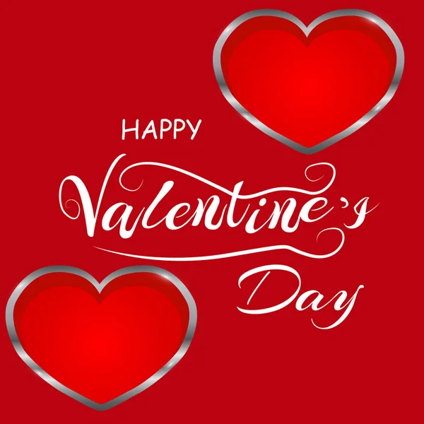 Feliz Día San Valentín Actitud Amorosa Letras Tarjeta Felicitación Para — Vector de stock