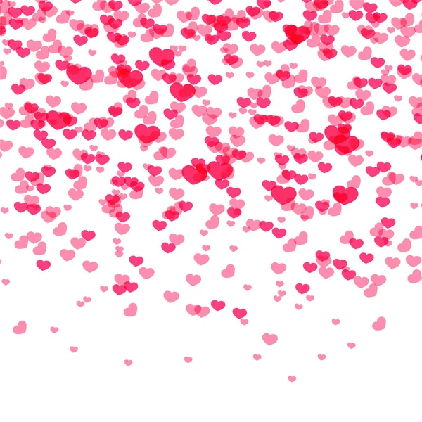 Kalpleri Arka Plan Sevgililer Günü Kalp Pembe Konfeti Düşüyor — Stok Vektör