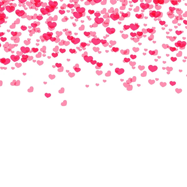 Hearts Background Valentine Day Falling Heart Pink Confetti — Stock Vector