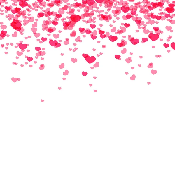 Hearts Background Valentine Day Falling Heart Pink Confetti — Stock Vector