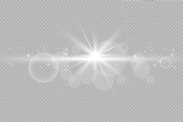 Белый Красивый Свет Взрывается Прозрачным Взрывом Векторная Яркая Иллюстрация Идеального — стоковый вектор