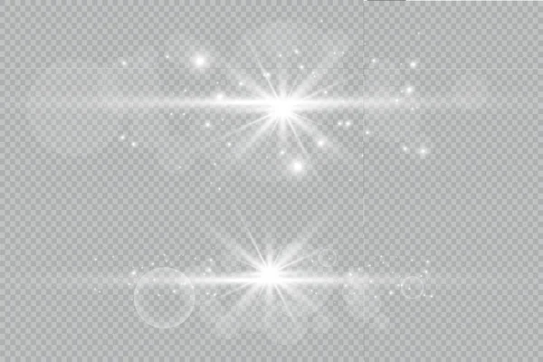 Белый Красивый Свет Взрывается Прозрачным Взрывом Векторная Яркая Иллюстрация Идеального — стоковый вектор