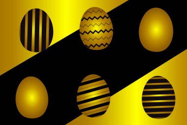 Renkli yumurtalar ve otlarla dolu el yazısıyla yazılmış mutlu Paskalyalar. Vektör illüstrasyonu.