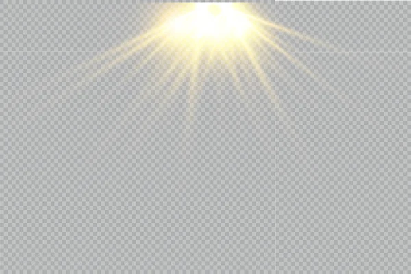 Vector Transparente Luz Del Sol Lente Especial Flash Luz Effect — Vector de stock