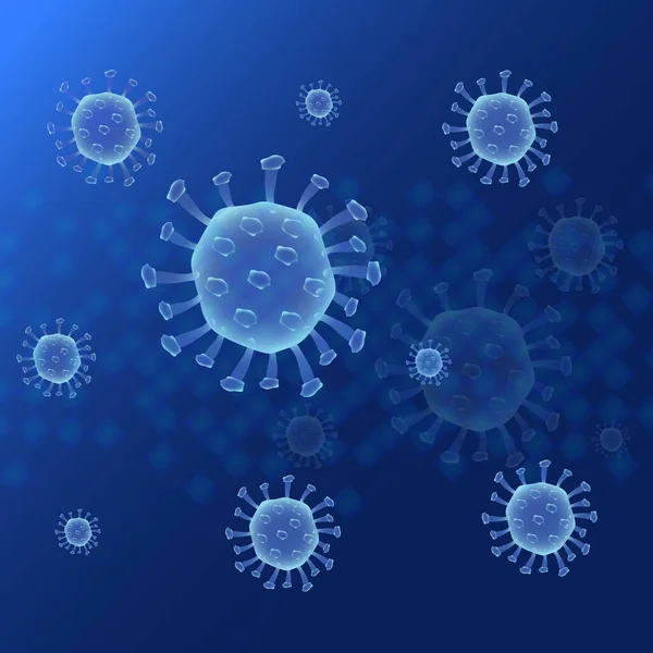Gambar Tiga Dimensi Coronavirus Virus Bergerak Dengan Latar Belakang Multi - Stok Vektor