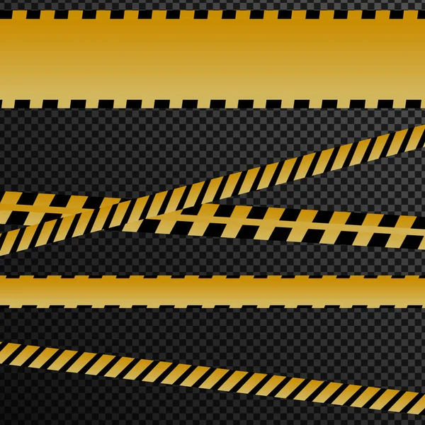 Caution Tape Black Background Warning Line Flat Style Dangerous Zone