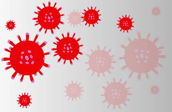 Gambar Tiga Dimensi Coronavirus Virus Bergerak Dengan Latar Belakang Multi - Stok Vektor