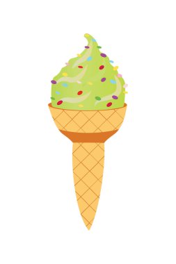 Beyaz arka planda izole edilmiş farklı dondurma seti. Çizgi film tatlısı. Vektör illüstrasyonu