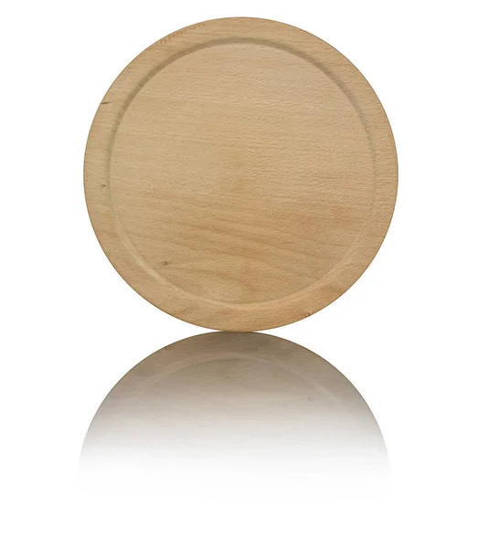 Drewniane naczynie z odzwierciedlenie cieniu — Zdjęcie stockowe