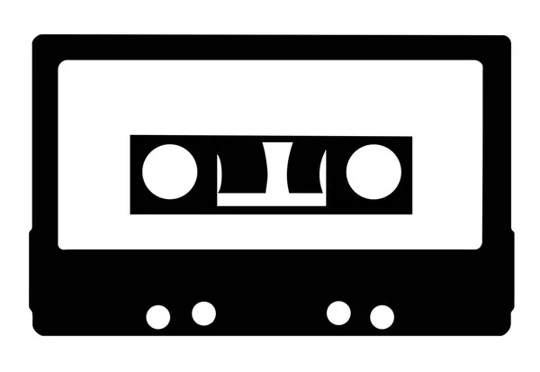 Vintage audiocassette black and white icon — Stock Photo, Image
