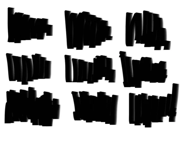 Le pennellate di vernice nera isolate su sfondo bianco — Foto Stock