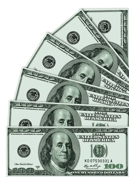 Une centaine de devises de papier dollar des Etats-Unis sont isolées — Photo