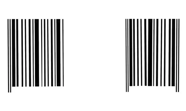 Twee Helften Van Goederenbarcode Door Geïsoleerd Witte Achtergrond — Stockfoto