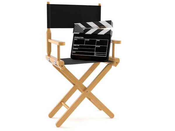 Movie director chair with clap board