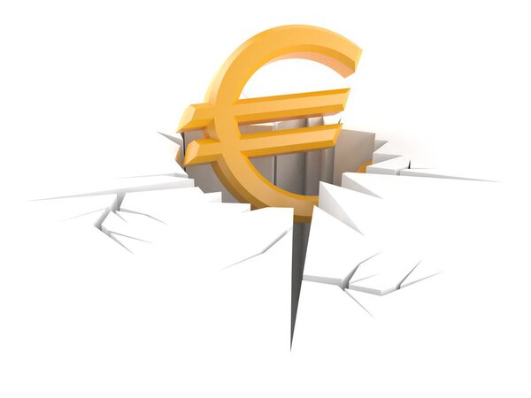 Euro currency inside hole