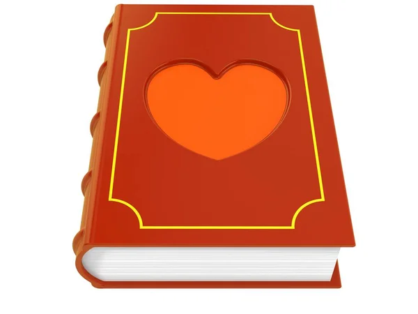 Book with heart symbol — Stock Photo, Image