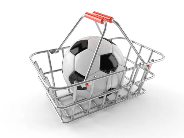 サッカー ボール付きショッピング バスケット — ストック写真