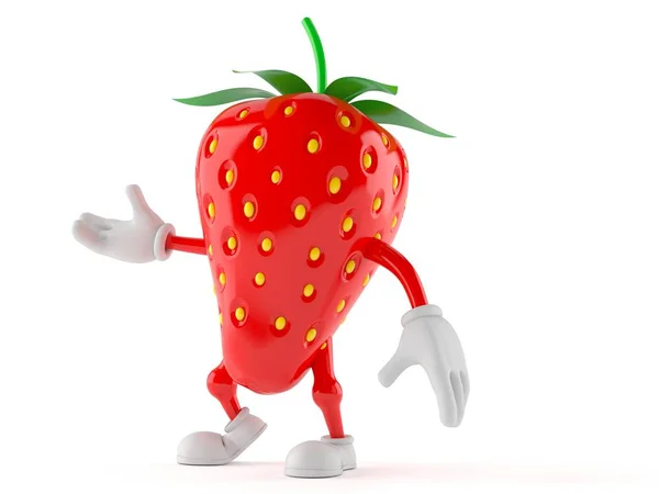 화이트에 딸기 캐릭터 — 스톡 사진