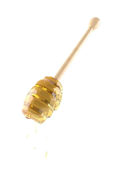 Pencelup madu diisolasi pada putih — Stok Foto