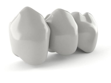 Protez üzerinde beyaz izole