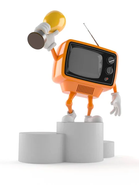 Bir kupa tutan retro Tv karakteri — Stok fotoğraf