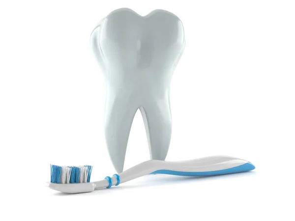 Tooth with toothbrush — Stock Photo, Image