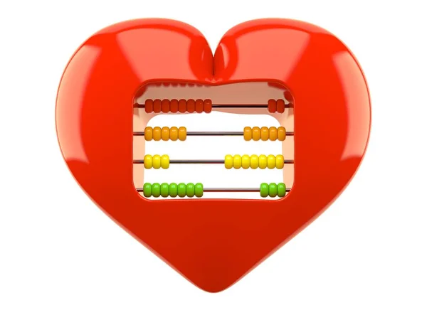 Heart with abacus — Stock Photo, Image