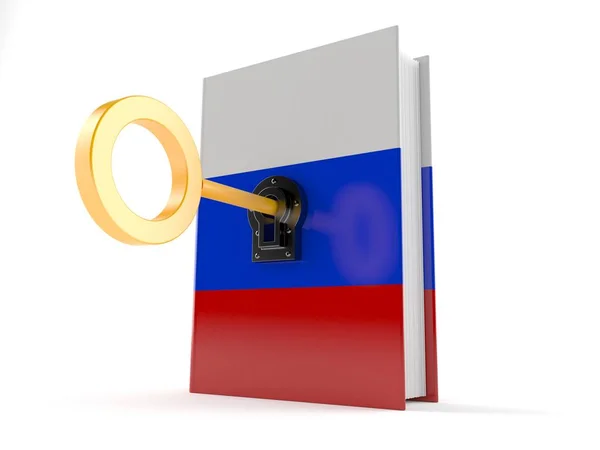 Libro ruso con llave dorada —  Fotos de Stock