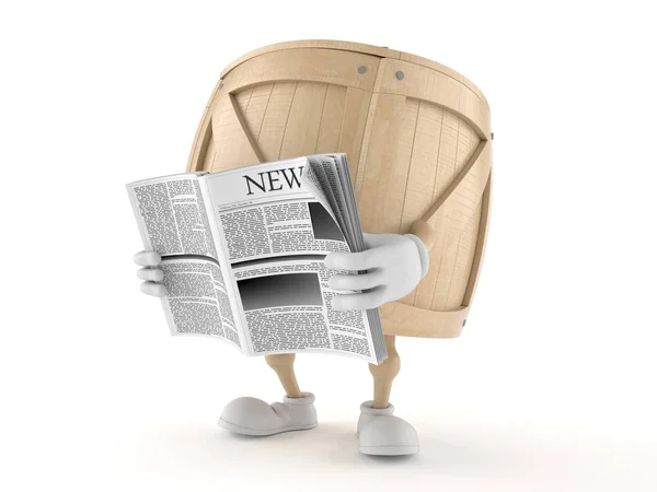 Crate personagem leitura jornal — Fotografia de Stock