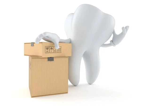 Diş karakter kutuları yığını ile — Stok fotoğraf