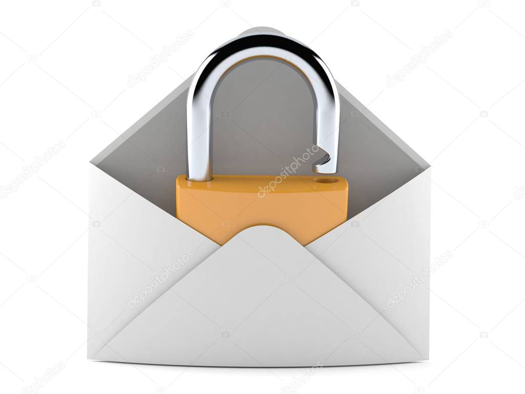 Envelope with padlock