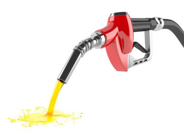 Dökülen benzin beyaz izole