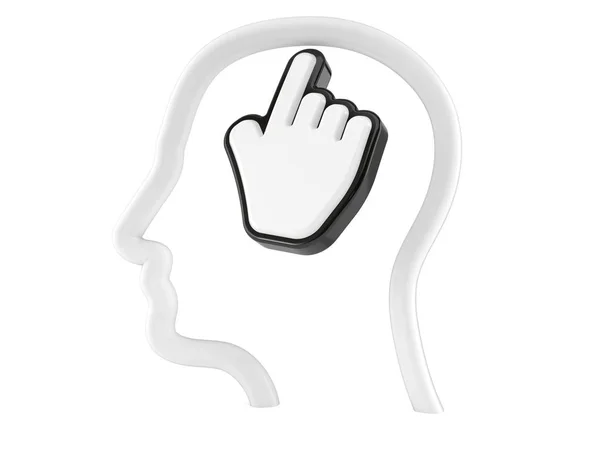 Cursor inside head — Stock Photo, Image