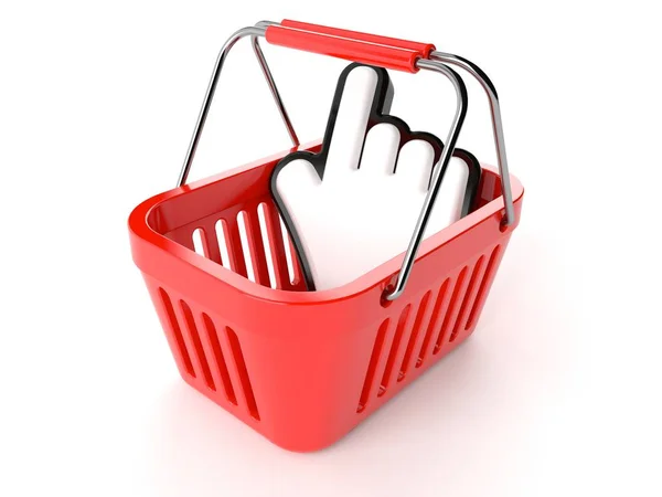 Shopping basket with cursor — Stock Photo, Image